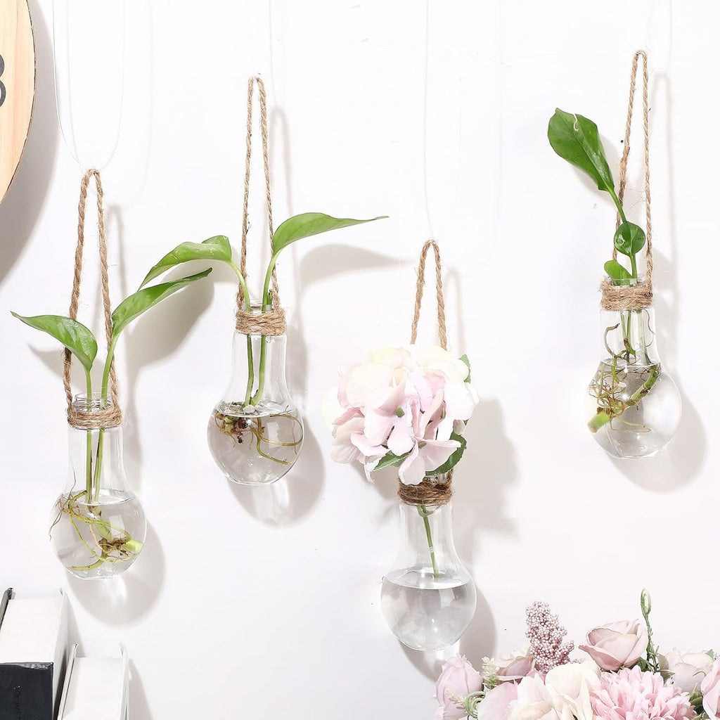 18 Sets 3.94" Plastic Window Propagation Stations Hanging Propagation Vases Plant Test Tubes with Suction Cup &