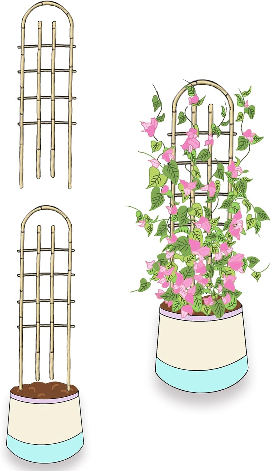 Bamboo Trellis,U-Shape Bamboo Trellis,3Feet,3pack,Trellis for Climbing Plants Outdoor Bamboo,for,Climbing