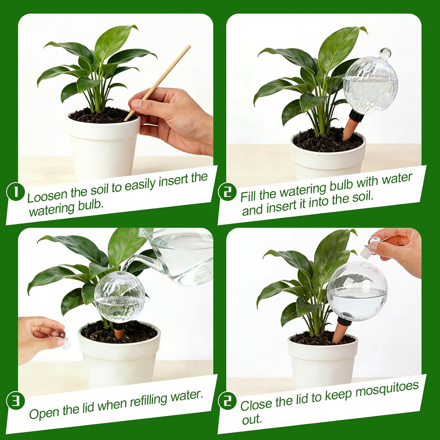 26oz Extra Large Self Watering Globes, Plant Watering Globes, Water Globes, Plant Water Bulbs, Watering Bulbs for