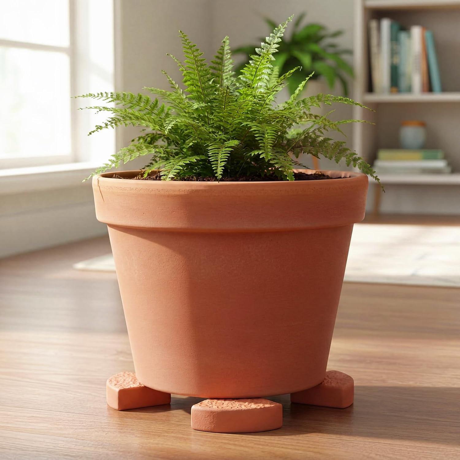 LemonRoad 12 Set Terra Cotta Cement Pot Feet for Outdoor Planters, Sector | 2.75x2.75x1.2 Inch, Plant Pot Risers for
