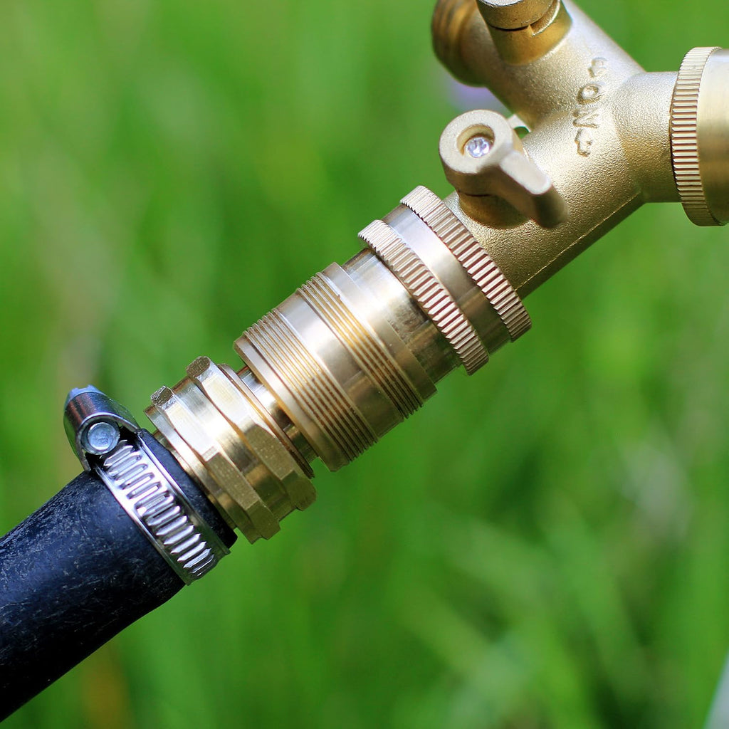 Garden Hose Quick Connect Solid Brass 3/4 inch GHT Internal Thread Quick Connect Fittings Famale Quick Connector 4 Set