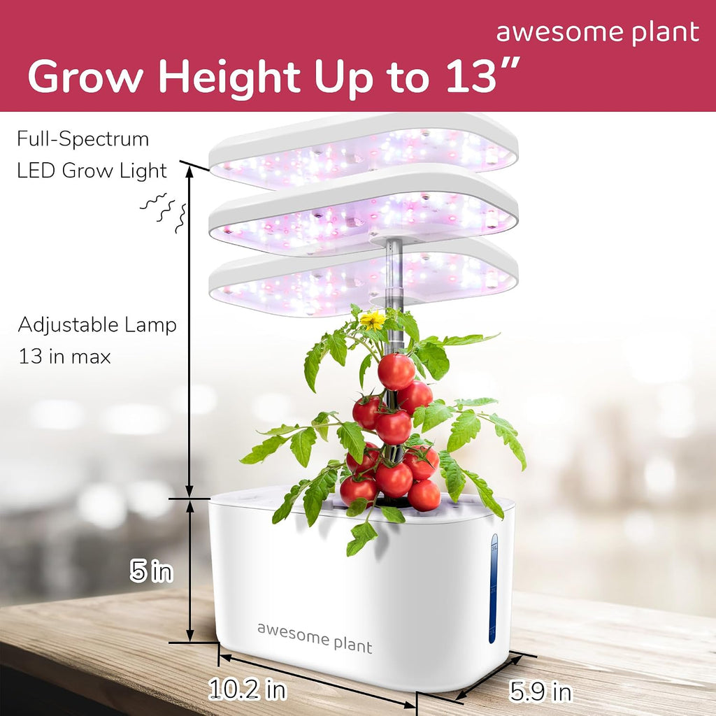 6Pro Hydroponics Growing System Kit (6 Pods), Indoor Garden Kit with 3L Watertank, 3 Grow Modes and Quiet Pump, Grow