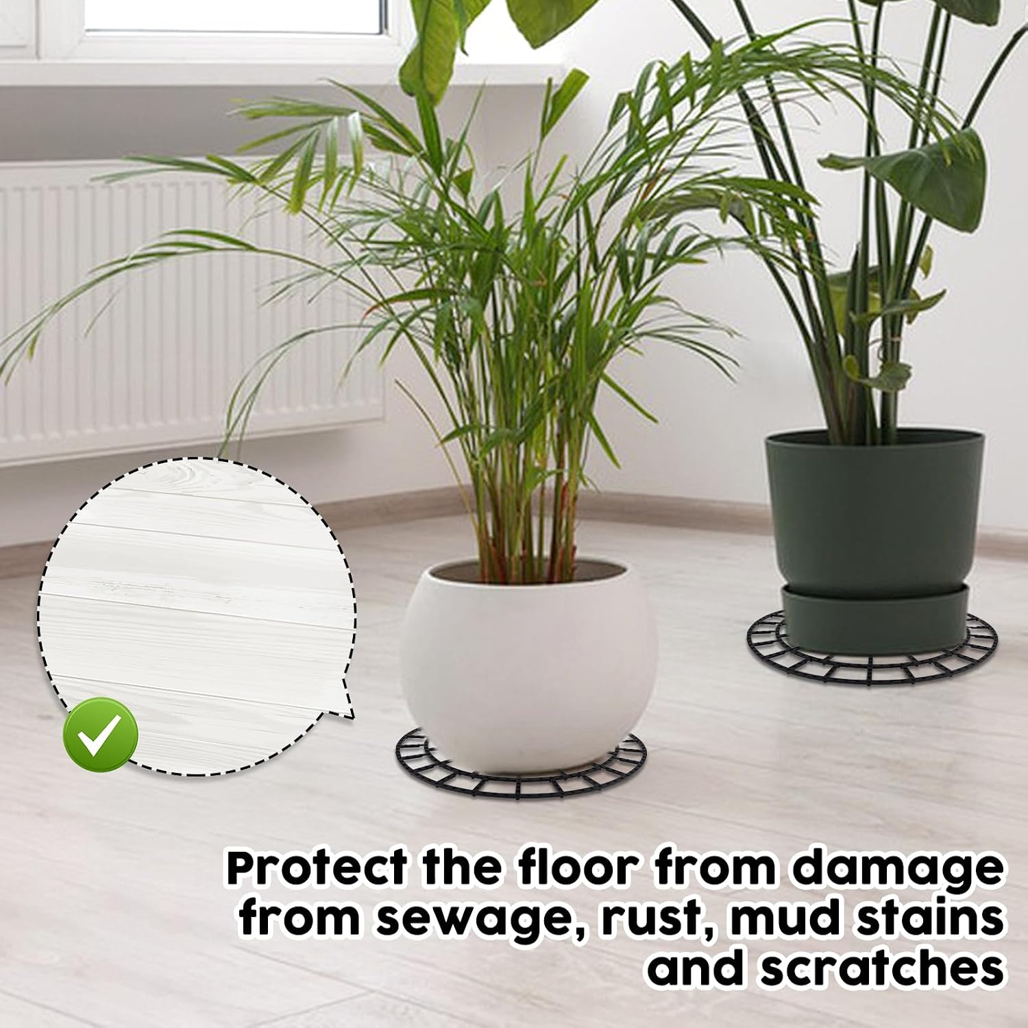 10 PCS Plant Riser for Pots In/Outdoor, Patio & Deck Floor Protector Flower Plant Stands 12 inch Adjustable Pot Risers