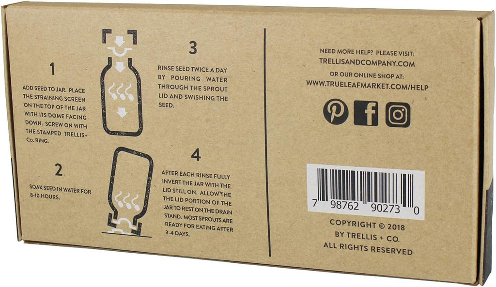 Sprouting Kit - 2 Pack - 316 Stainless Steel Wide Mouth | Curved Mesh, Fits Most Wide Mouth Mason Jars Grow Your Own