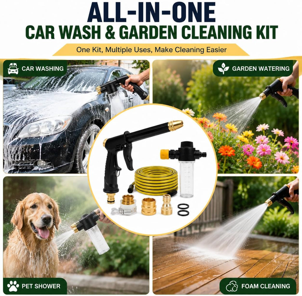High Pressure Hose Nozzle, 2026 Upgraded Heavy Duty Water Spray Gun with 5 Adjustable Spray Modes, Metal Garden Hose