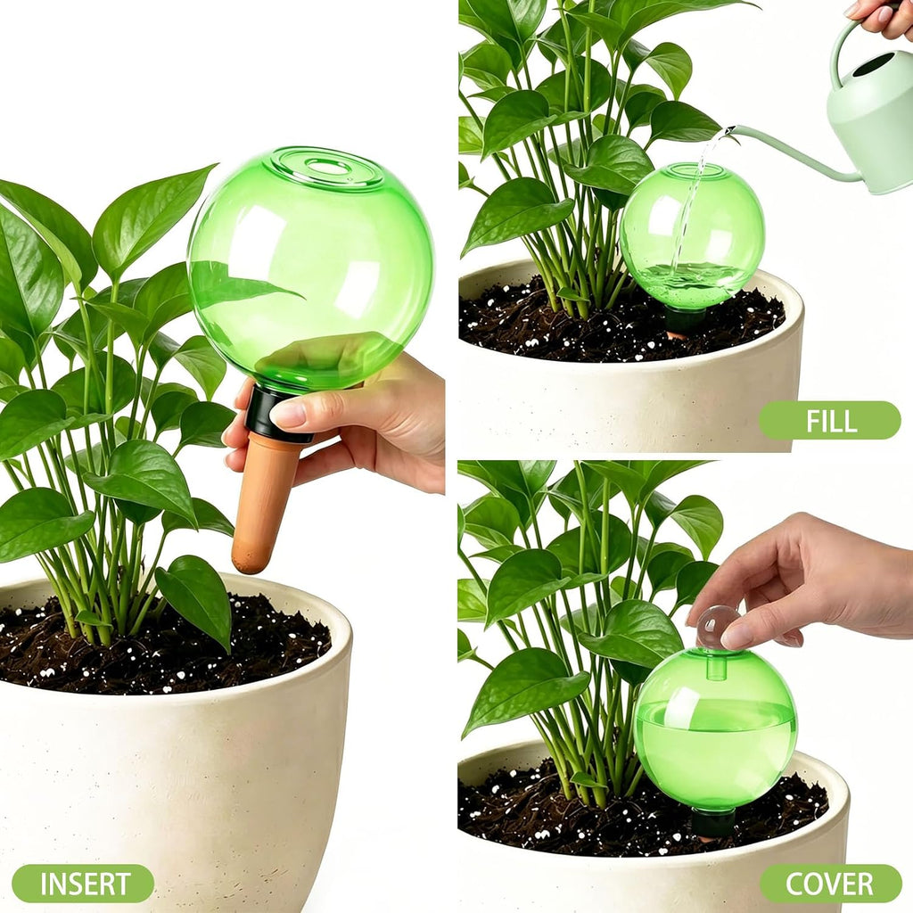 Self Watering Globes – Extra Large, 25.4 fl oz, Terracotta Spikes | Slow-release indoor/outdoor. 750ml (25.4 oz), lasts