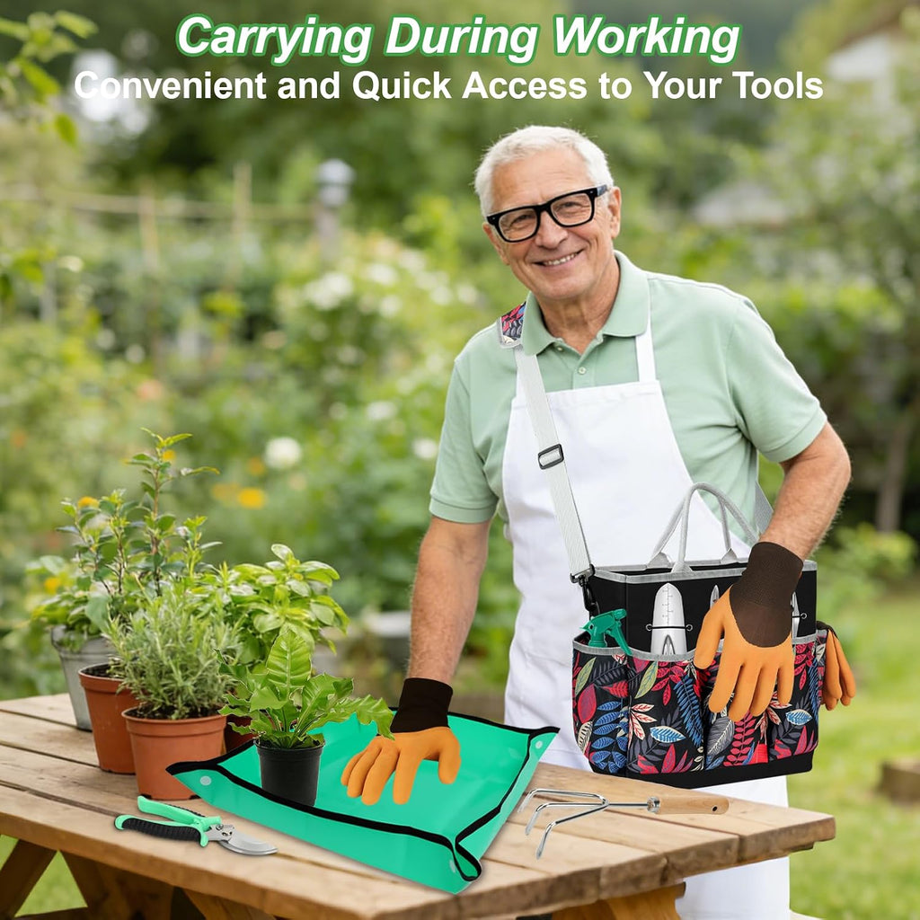 22Pcs Gardenings Tool, Heavy Duty Garden Hand Tools Gifts for Women Men | Stainless Steel Rust-Proof, Garden Tool Set