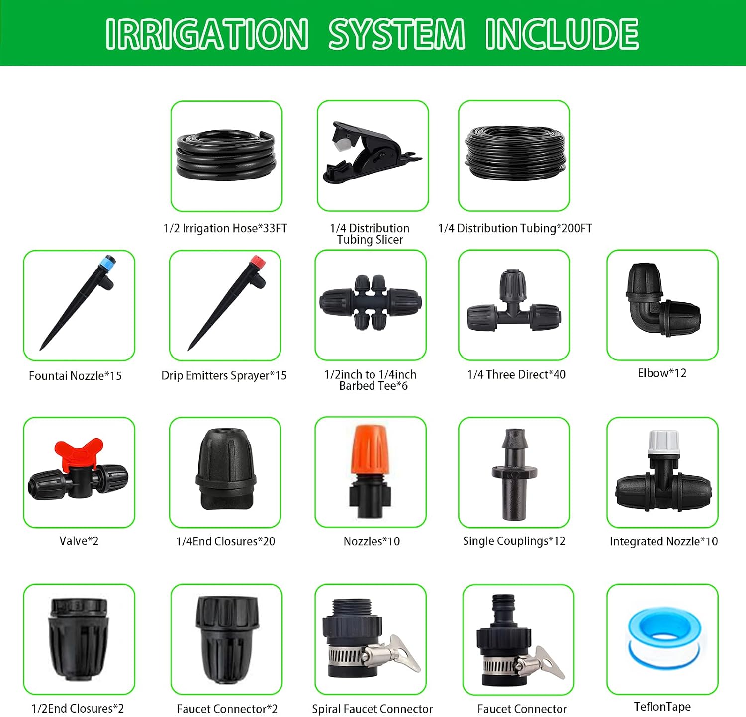 Upgraded Drip Irrigation System, 233FT Automatic Irrigation System, Watering Misting System for