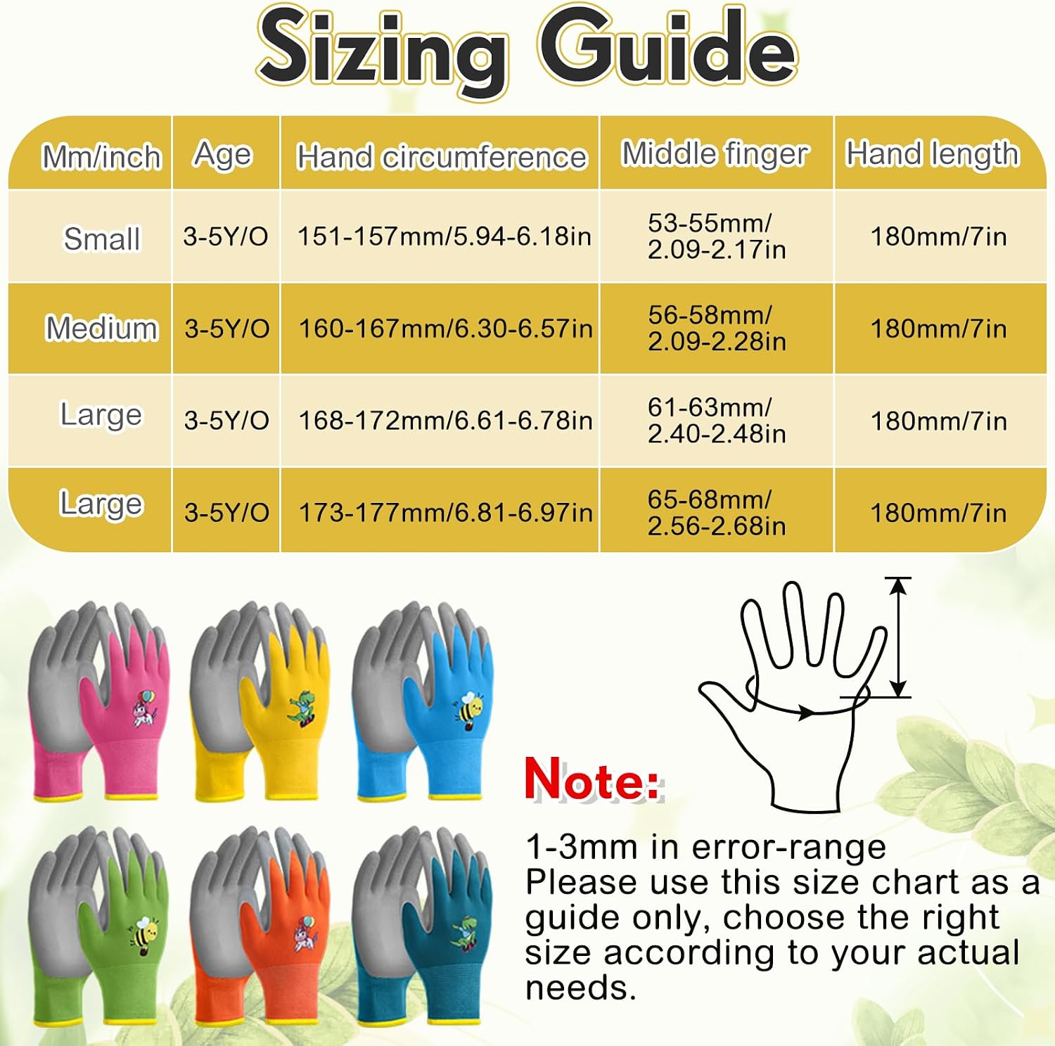 24 Pairs Kids Gardening Gloves Kids Children Yard Grippy Rubber Coated Garden Work Gloves for Girls Boys Outdoor