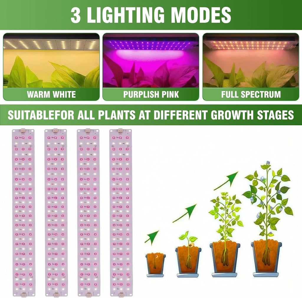 Indoor Greenhouse with Grow Light - 5 Tier DIY Plant Shelf with Cover, 4 Pack 48W Full Spectrum Grow Lights with Timer