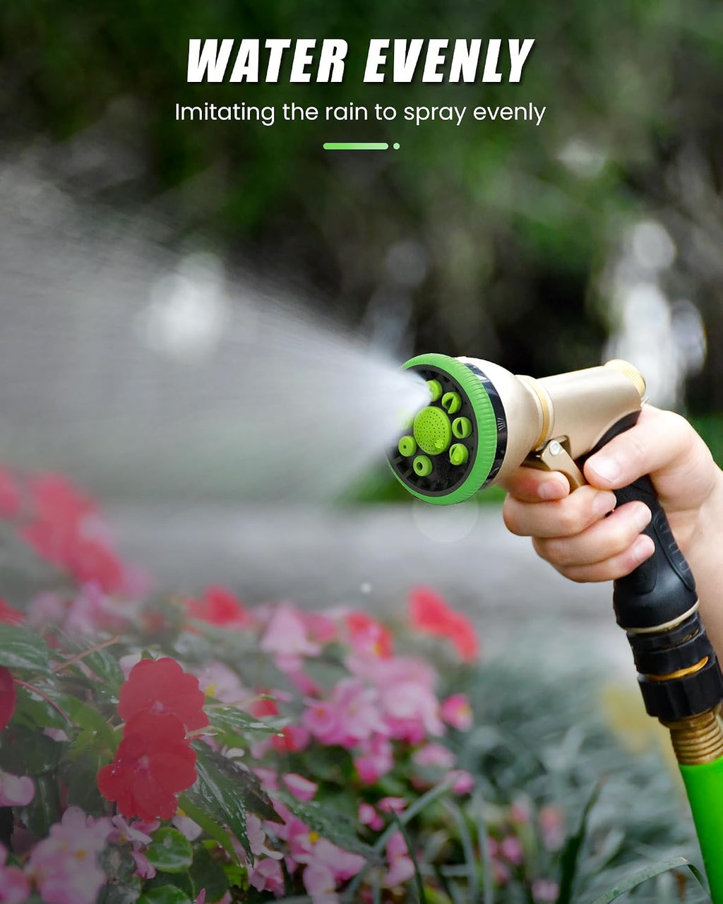 RAINPOINT Garden Hose Nozzle, Metal Hose Sprayer Nozzle With 9 Adjustable Spray Patterns, Heavy Duty Hose Sprayer for