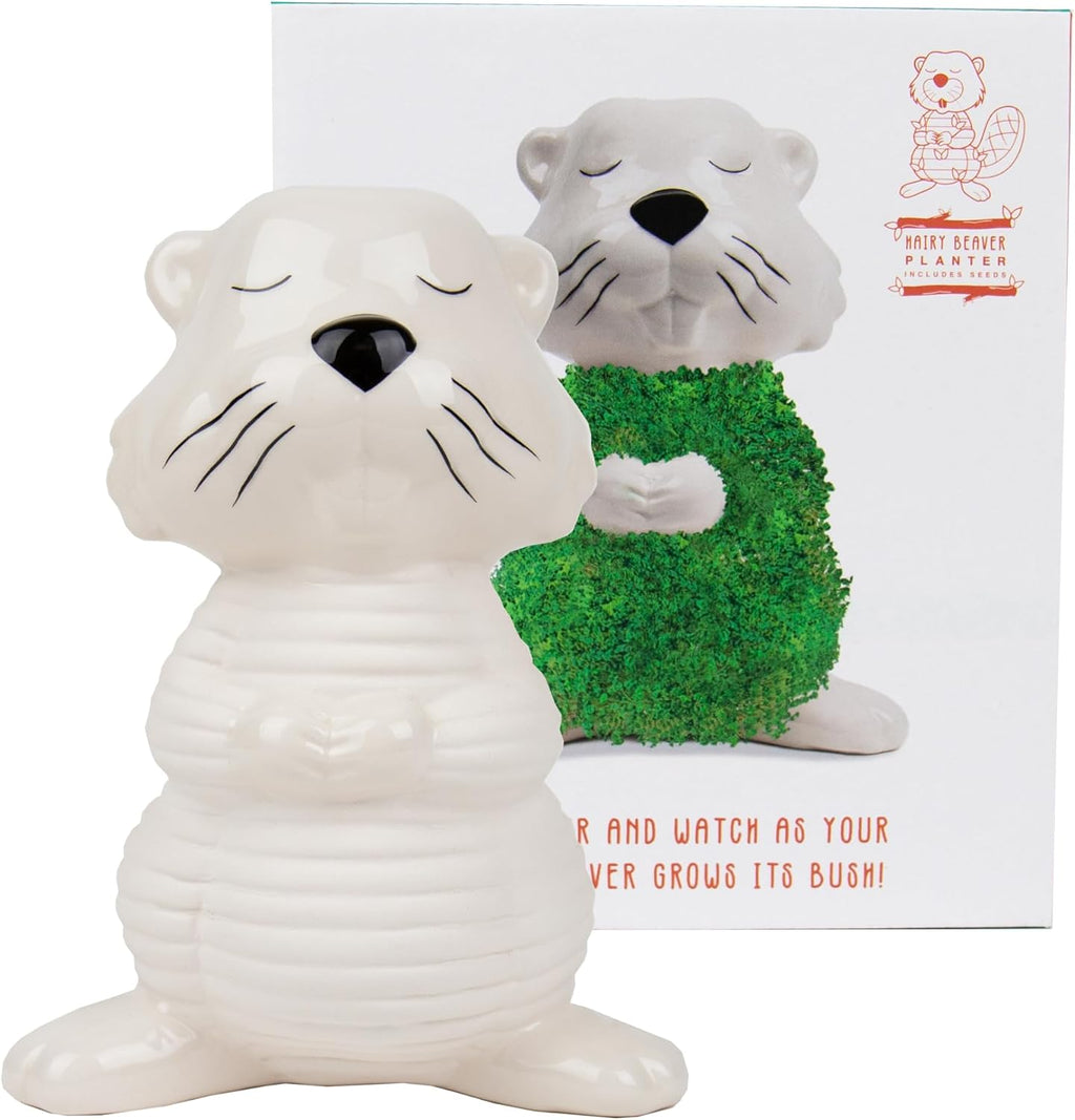 Gift Republic Hairy Beaver Chia Planter Desktop Chia Animal Funny Grow Kit Gift Idea