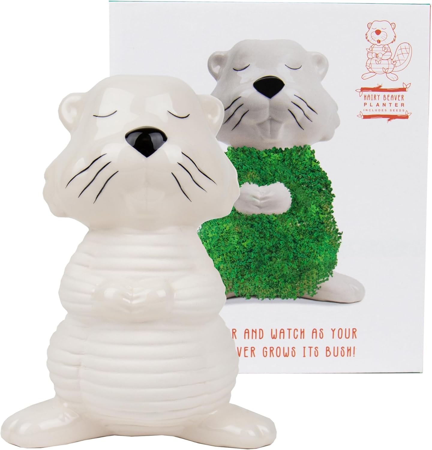 Gift Republic Hairy Beaver Chia Planter Desktop Chia Animal Funny Grow Kit Gift Idea