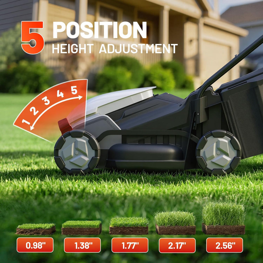 Litheli Electric Lawn Mower Cordless,Grass Cutter Machine for 2800 Sq. Ft.Lawnmower with Brushless Motor, 14.5 In
