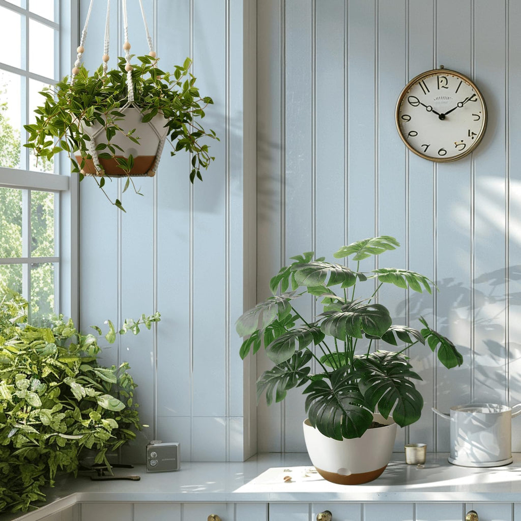 10 Inch Hanging Planters for Indoor Plants,Set of 2 Hanging Pots for Plants with Self-Watering, Outdoor Hanging Plant