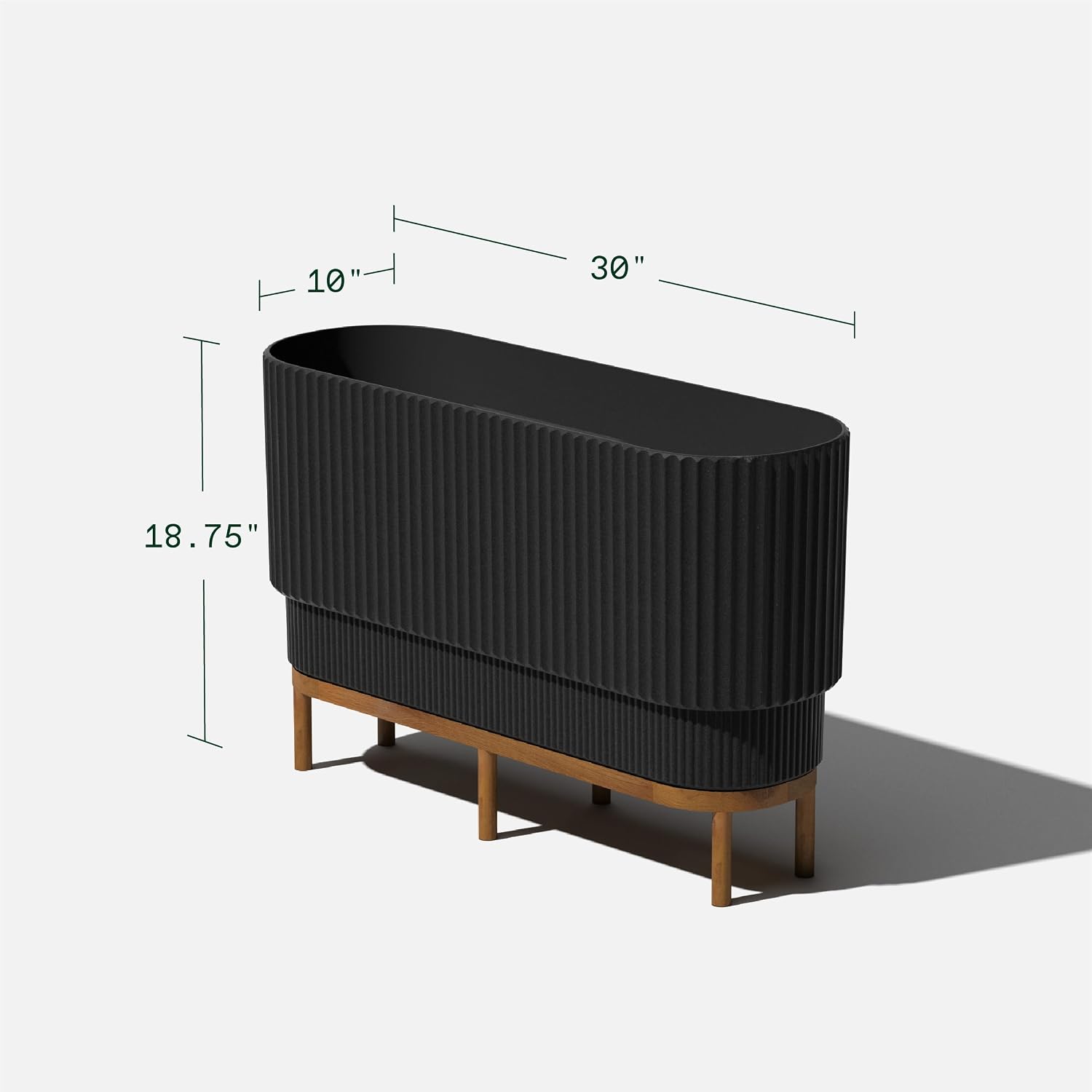 Veradek Demi Series Raised Long Planter - Wide Planter with Stand | Made From a Durable Plastic-Stone Composite & Comes