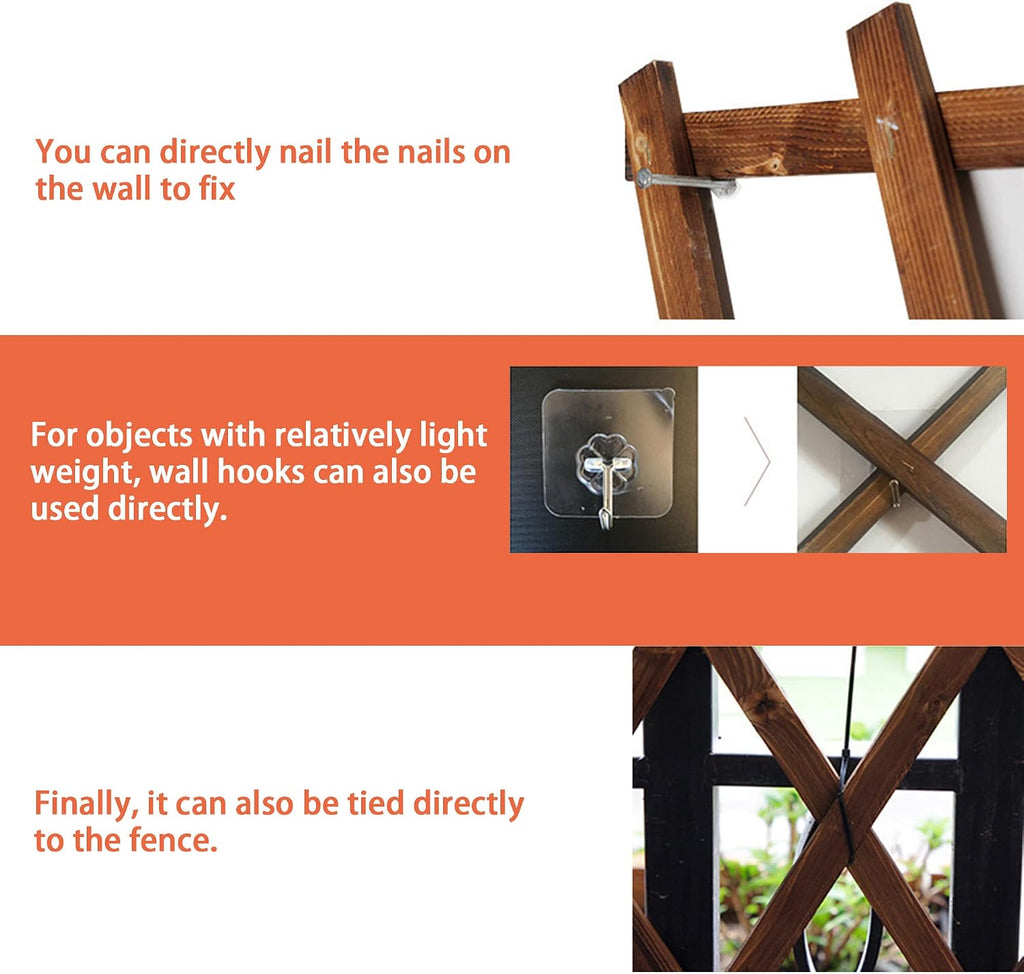 2Pack Expandable Wooden Lattice Wall,Plant Garden Trellis for Climbing Plants Outdoor, Plant Vertical Rack Wall Decor