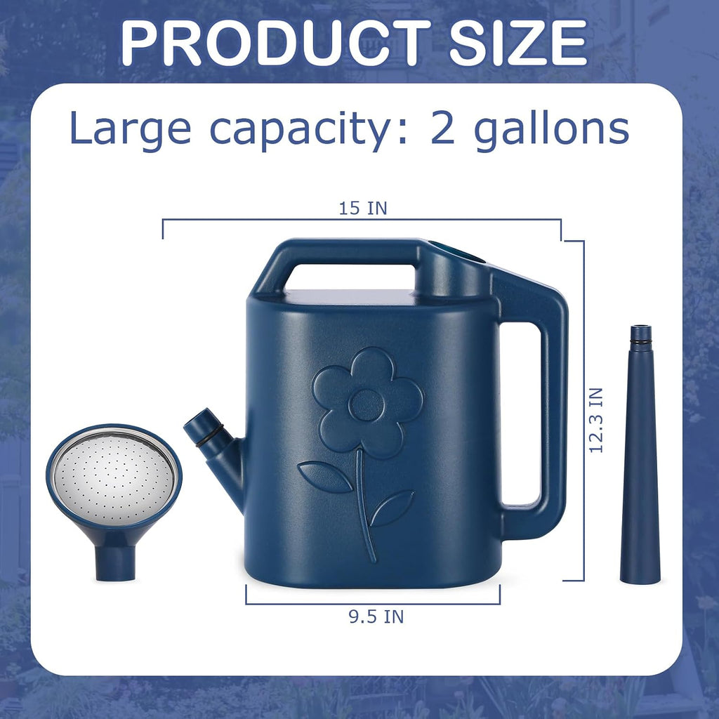 2 Gallon Watering Can for Indoor Plants, Garden Watering Cans for Outdoor Plant House Flower, Modern Plant Watering Can