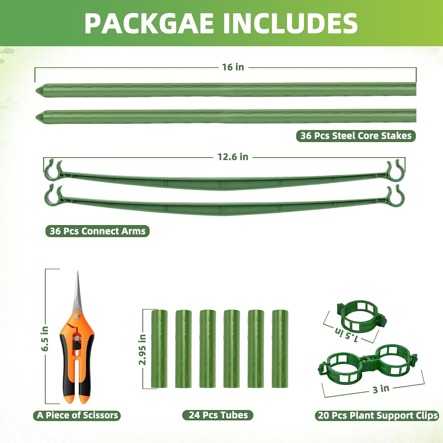 EWPJDK 6-Pack Tomato Cage for Garden Plant Support 48 INCH Garden Stakes Adjustable Tomato Cage for Climbing Plants