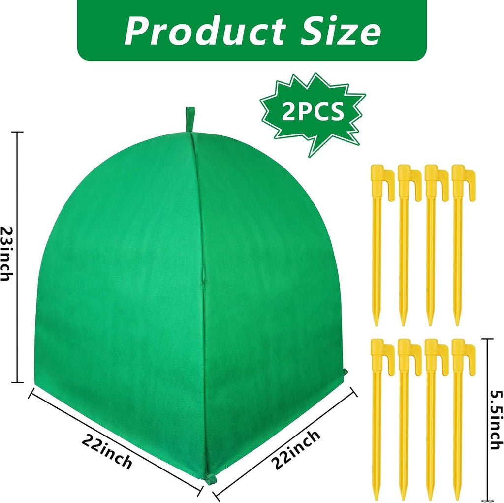 2 Pack Winter Plant Covers for Freeze Protection, 22×22×23 Inch Shrub Tent | Shrub Covers for Winter, Frost Cover with
