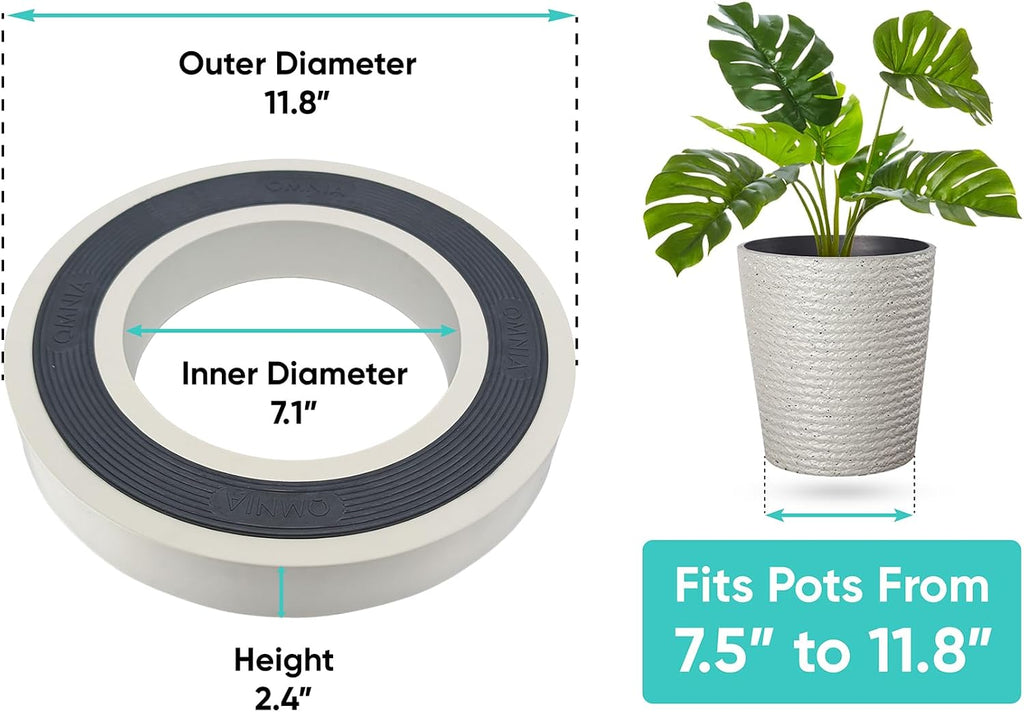 Omnia Plant Glider: Plant Caddy - 11.8In, 200lb Capacity - Off-White