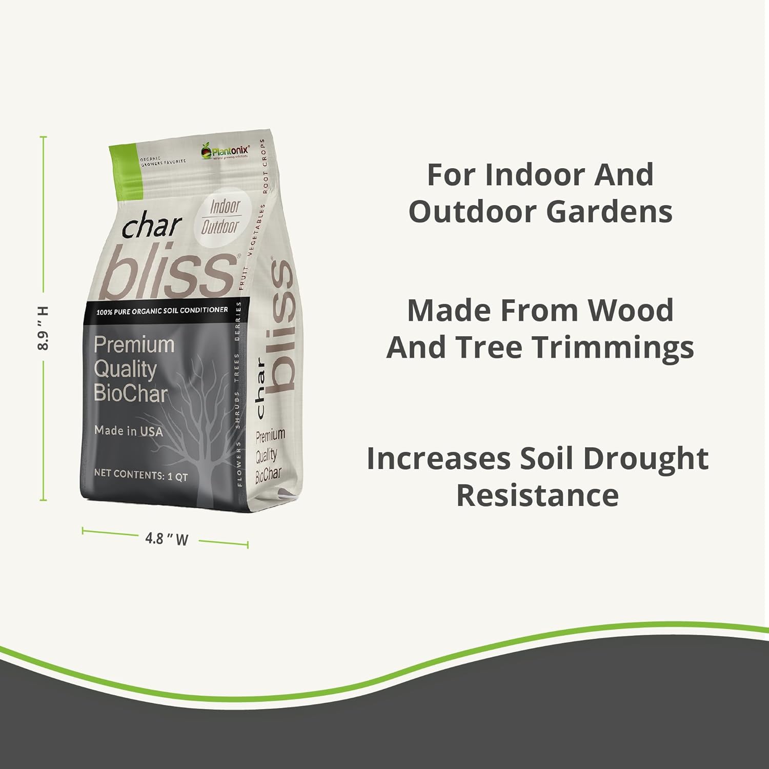 Neem Bliss (1lb) + Char Bliss (1 Qt) - Neem Cake for Plants & Organic Biochar for Plants - Plant Charcoal Retains