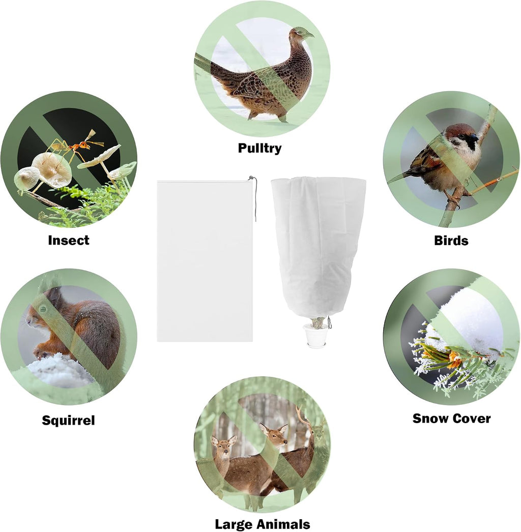 Alpurple 6 Packs Winter Zipper Plant Covers - 47" X 31.5" Warm Plant Protection Cover Bags, Frost Cloth Blanket