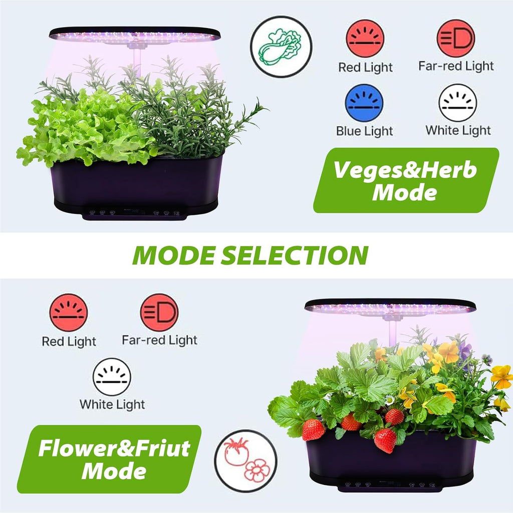 EAGLE PEAK 15 Pods Hydroponics Growing System with WiFi, 5.5 L Water Tank, Smart Indoor Plants Germination Kit with LED