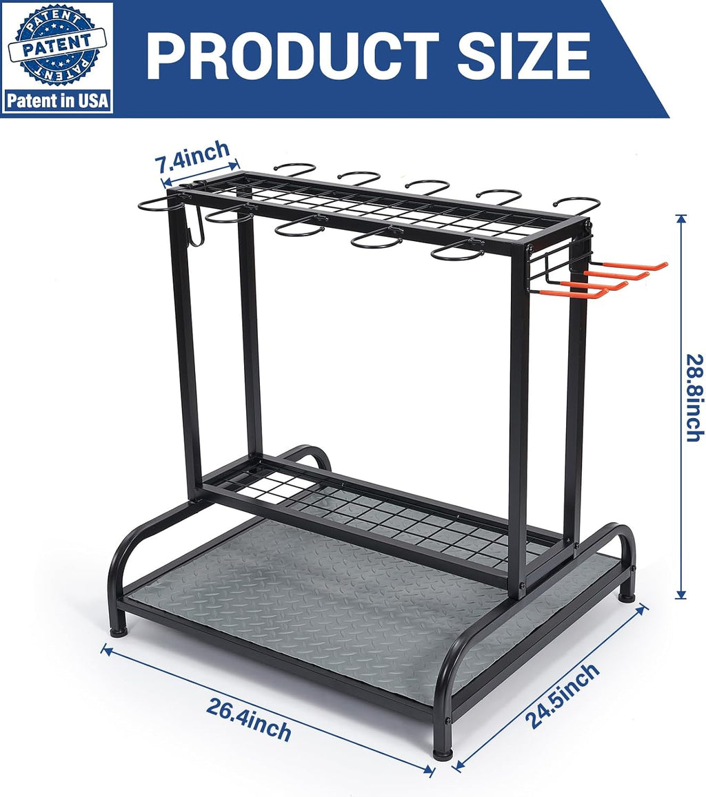Garden Tool Organizer, Yard Tools Rack Holds 55 Long-Handled Tools/Rakes/Brooms for Garage Organization and Storage