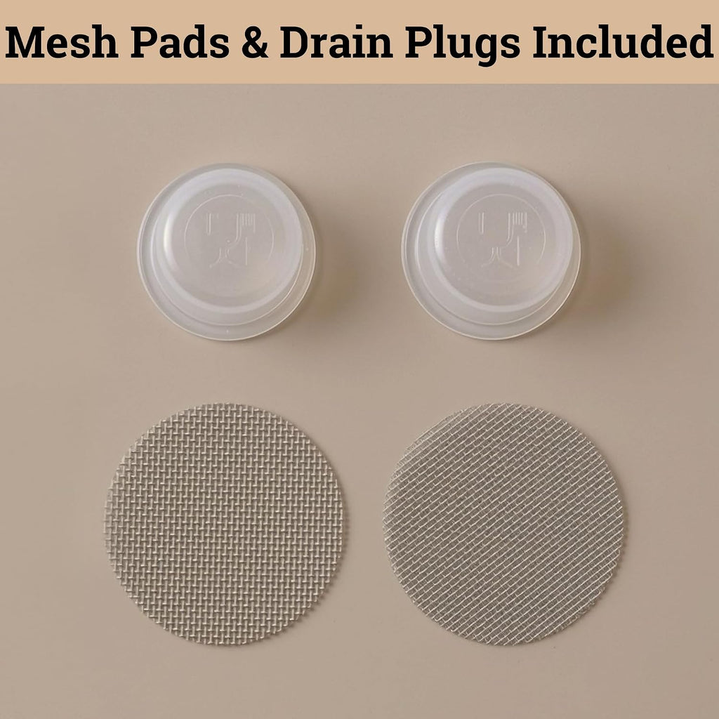 Ceramic Pots for Plants Set of 2, 6-Inch & 4-Inch Wide w/ Drainage & Saucer | Thick Durable Ceramic Pots with Matching