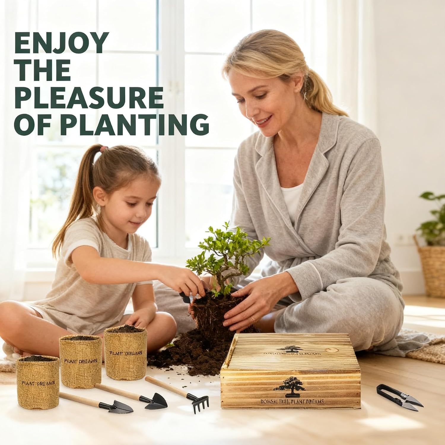Bonsai Tree Starter Kit for Beginners - Indoor Live Plant Gardening Adult Craft DIY Kits - Unique Christmas, Birthday