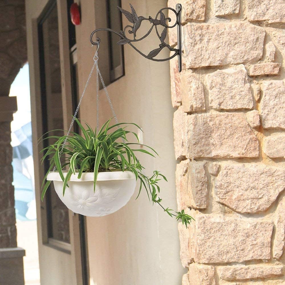 Mkono Plant Hangers Outdoor, Iron Decorative Hummingbird Feeder Bracket | 2 Pack, Rust-Proof, Bird Shaped Design, Easy