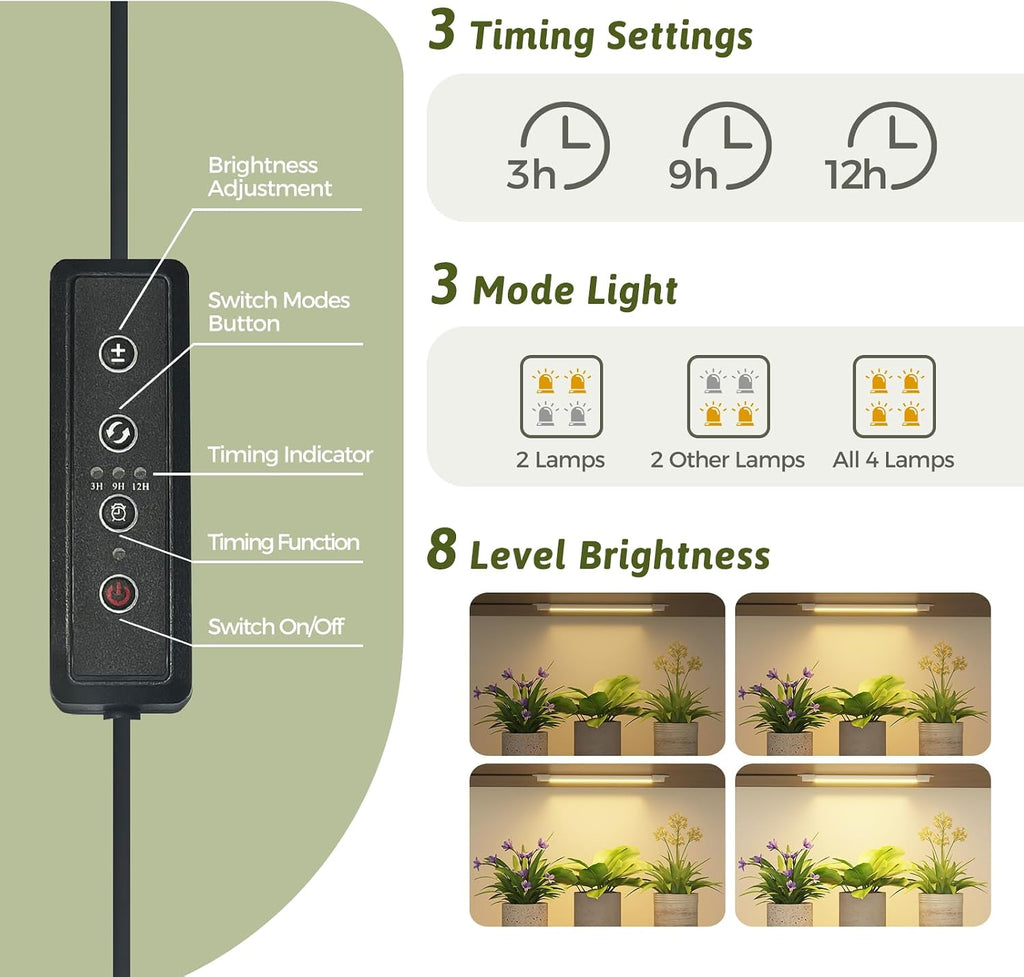 GENTINGBRO Plant Stand Indoor with Grow Lights for Indoor Plants 62.2'' Tall Plant Shelf 12 Tiers Sturdy Plant Rack for
