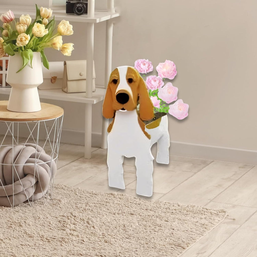 Cocker Spaniel Dog Planter Pots, Animal Shaped Flower Pot | Cute Plant Gift for Women and Pet Lovers, Indoor Outdoor