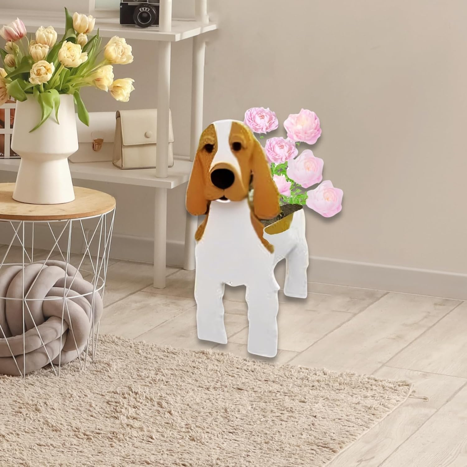 Cocker Spaniel Dog Planter Pots, Animal Shaped Flower Pot | Cute Plant Gift for Women and Pet Lovers, Indoor Outdoor