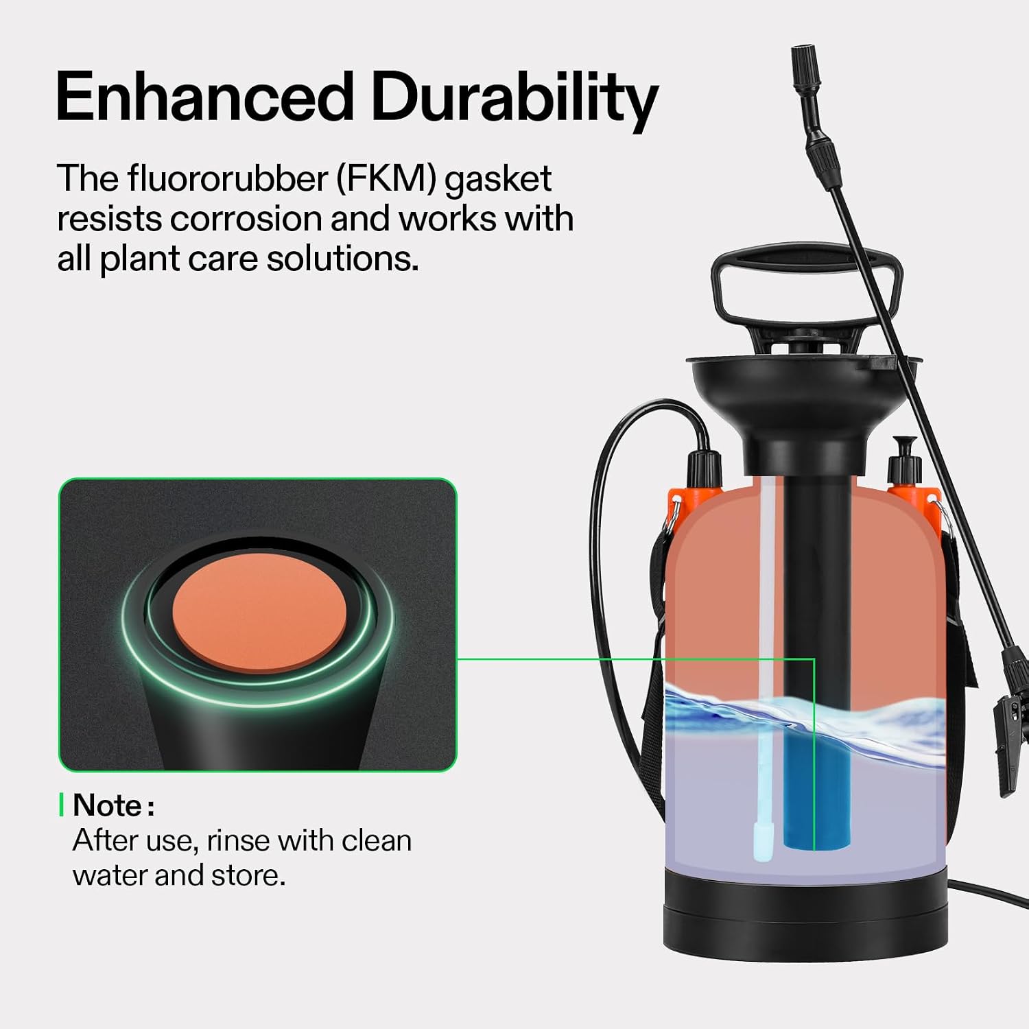 VIVOSUN 1.35-Gallon Pump Pressure Sprayer | Lawn & Garden Water Sprayer with Adjustable Shoulder Strap, for Spraying