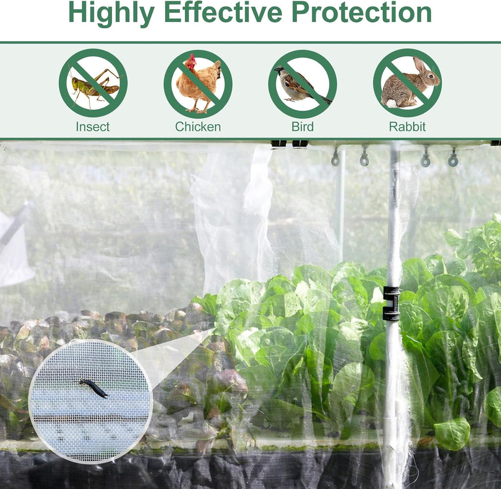 Garden Netting Pest Barrier 10 x 50FT Garden Mesh Netting Insect Netting Garden Neting for Raised Beds Garden Insect