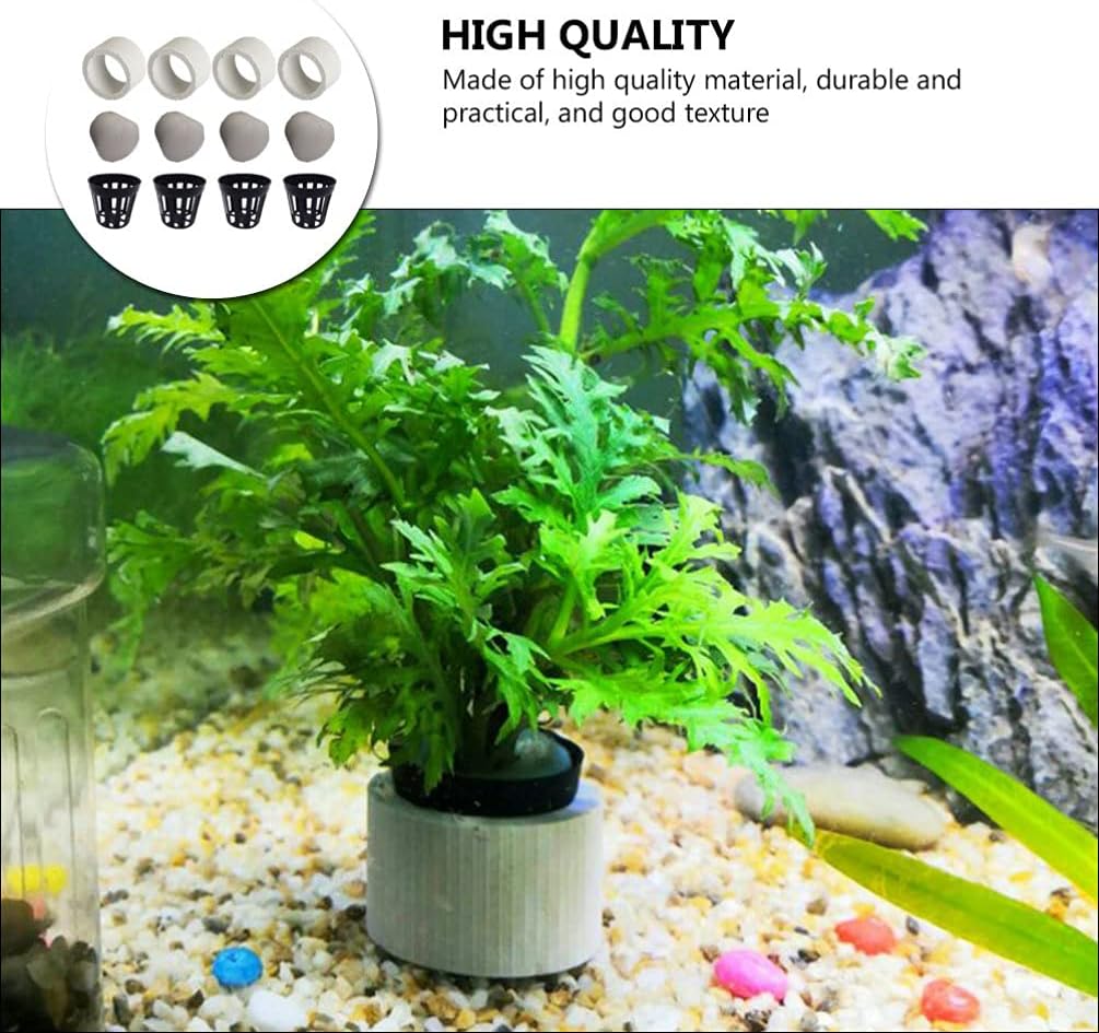 balacoo 10 Sets Aquarium Planting Rings and Cottons Fish Tank Planting Cups Hydroponic Bucket Water Tank Plants Fixed