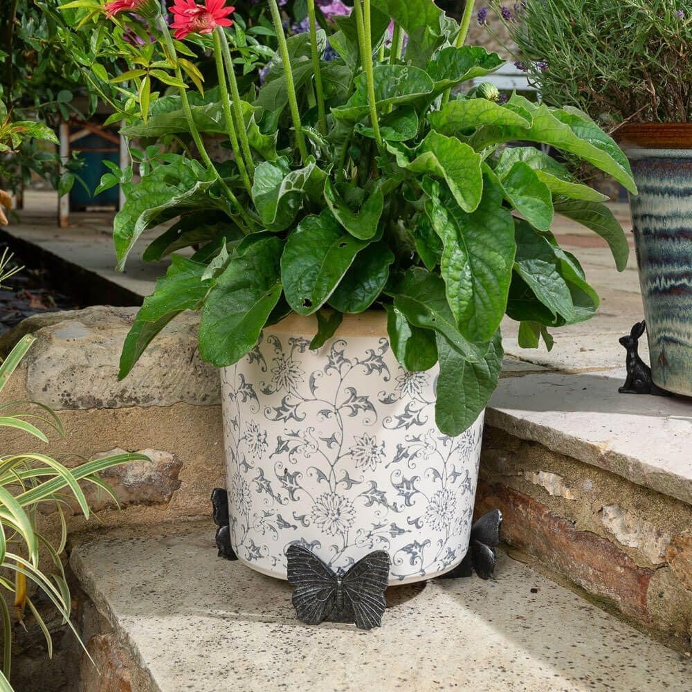 Potty Feet Butterfly Figures Plant Pot Feet Planter Riser - Pot Support Feet - Handmade Yard Art Ornaments - 3pcs