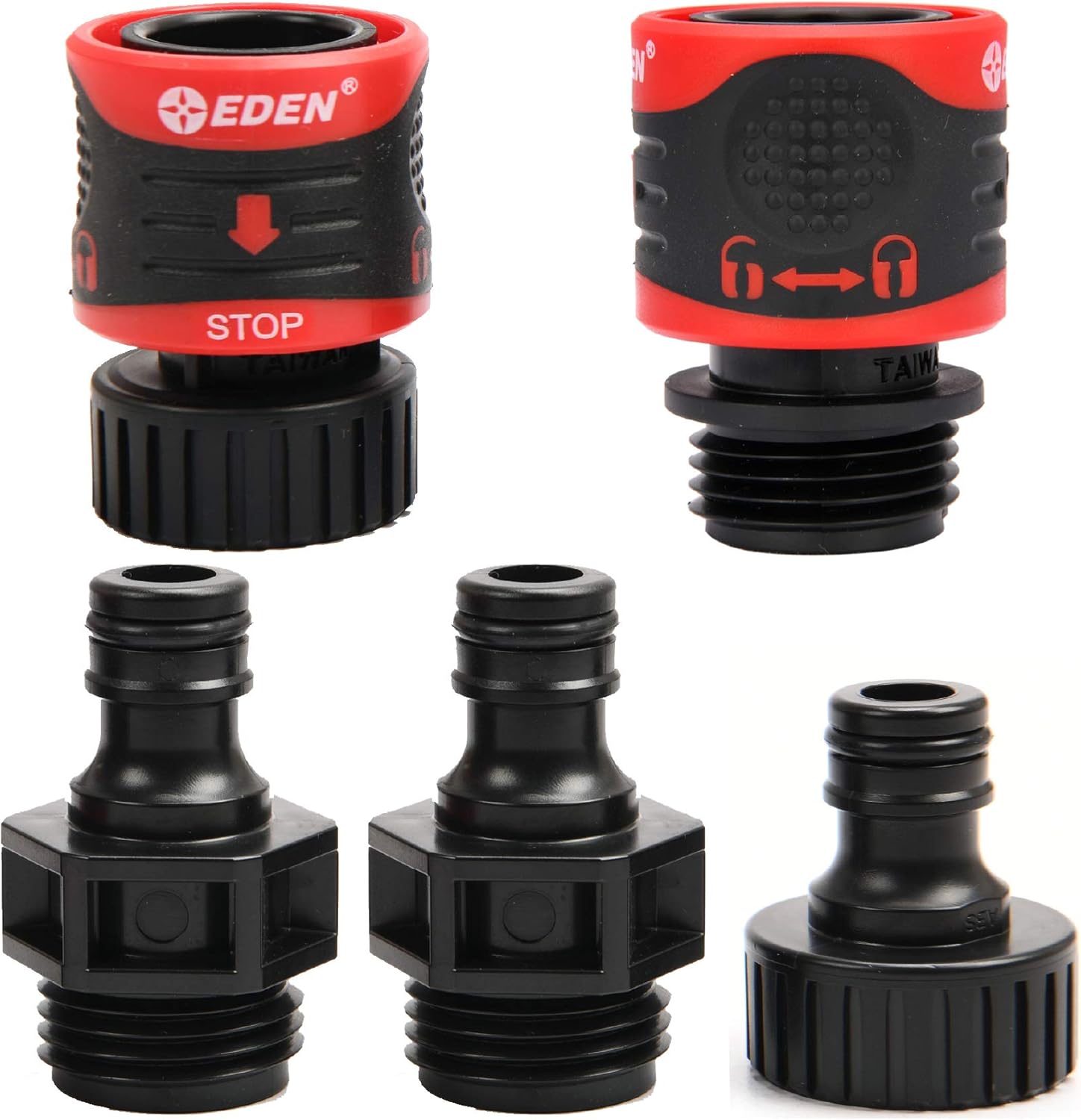 Eden 94127 Metal Adjustable 4-Way Mini Turbo Oscillating Sprinkler W/Quick Connect Starter Set & 95210 Premium Garden