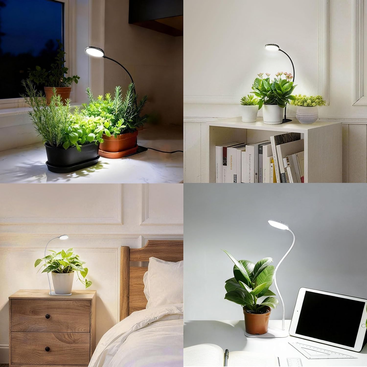 Desktop Plant Grow Light,12w Growing Lamps High Ppfd,Full Spectrum Desk Growth Light with Automatic Timer,4 Dimmable