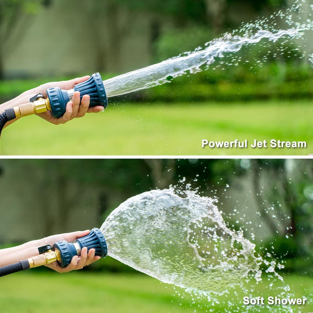 FANHAO Fireman Style Water Hose Nozzle, High Pressure Adjustable Sprayer | Rustproof Metal, Step-less Spray Adjust