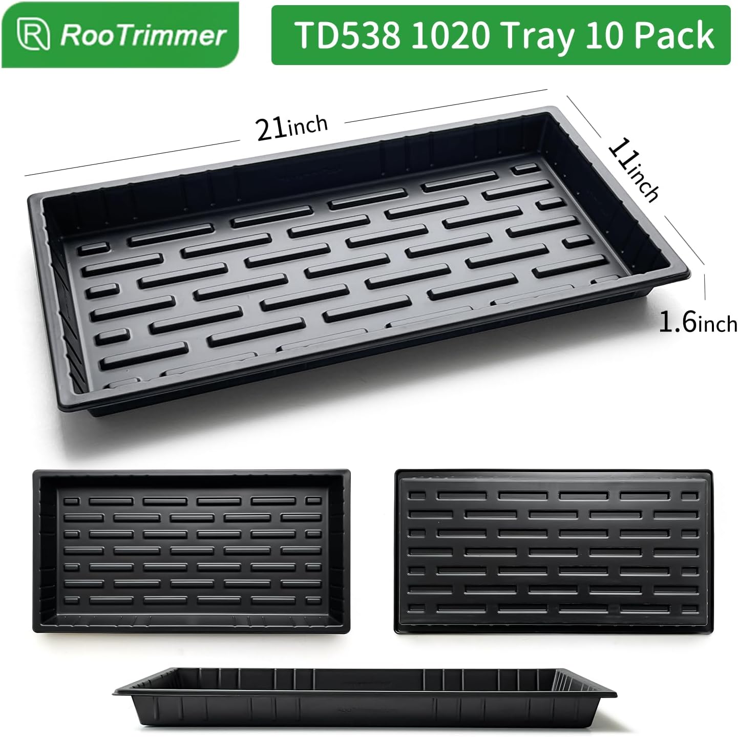 RooTrimmer Growing Trays, 1020 Plant Nursery Trays Heavy Duty Seed Starter Flat Seedling Tray for 72/128 Cell Plug Tray