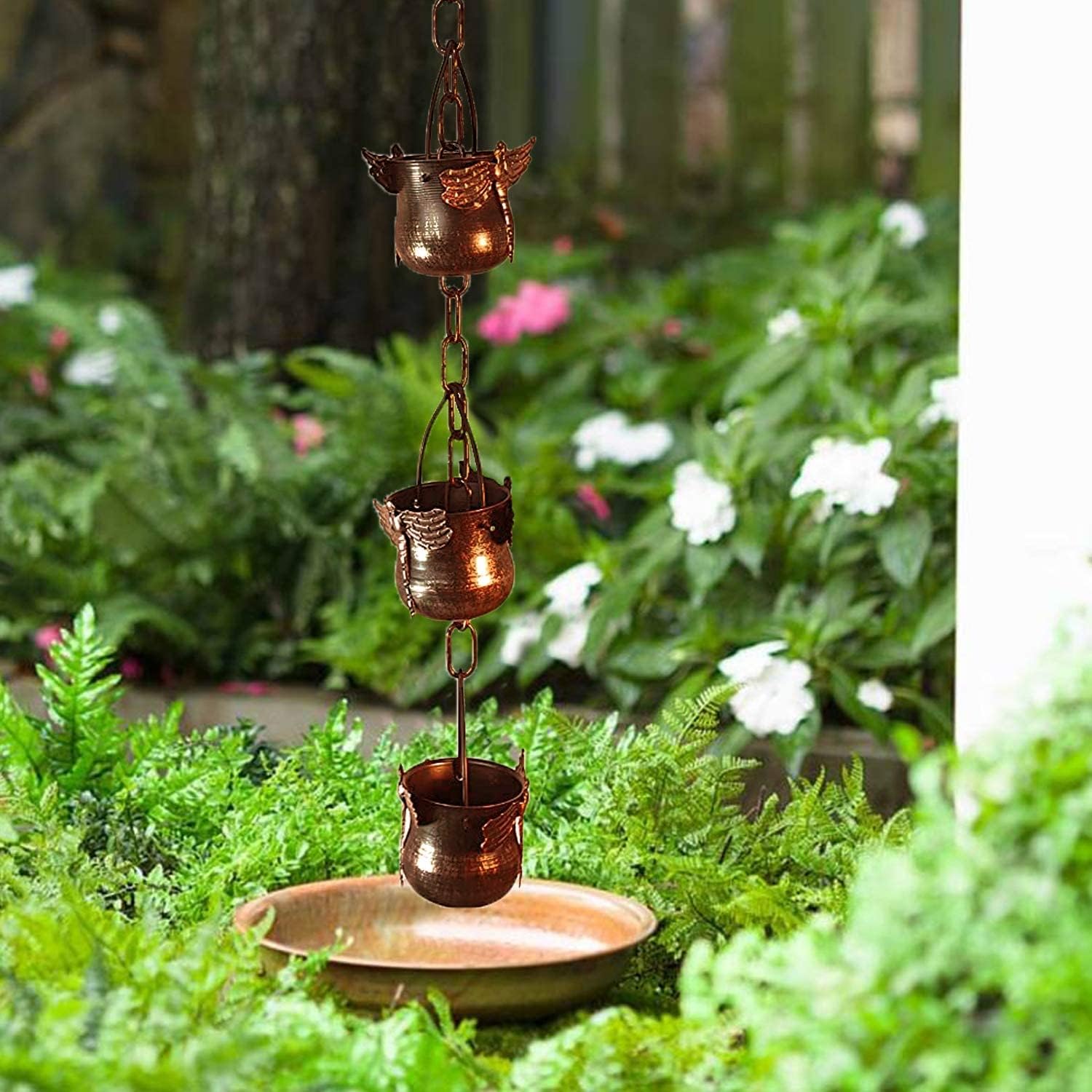 CT DISCOUNT STORE Decorate Your Home with Variety Rain Chain - Solid Metal Hand Craft Garden Decoration (Dragonfly Rain