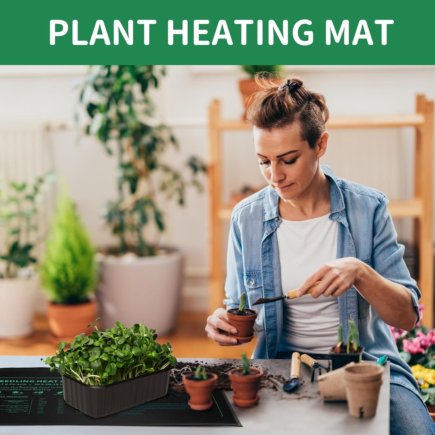 Seedling Heat Mat 6 Pack Durable Waterproof Plant Heating Pad 10"x 20.75" for Germination, Indoor Gardening, Greenhouse