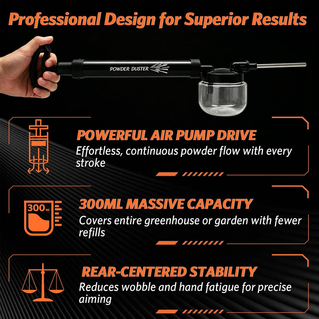 Diatomaceous Earth Powder Duster, 4 FT Adjustable Length Pump Applicator with Adjustable Powder Flow, Portable