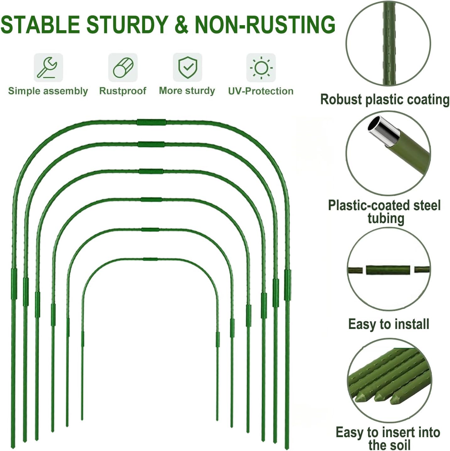 Garden Mesh Netting Kit, 10 * 33ft Ultra Fine Netting with 6pcs Garden Hoops for Raised Beds, Plants Cover Net for