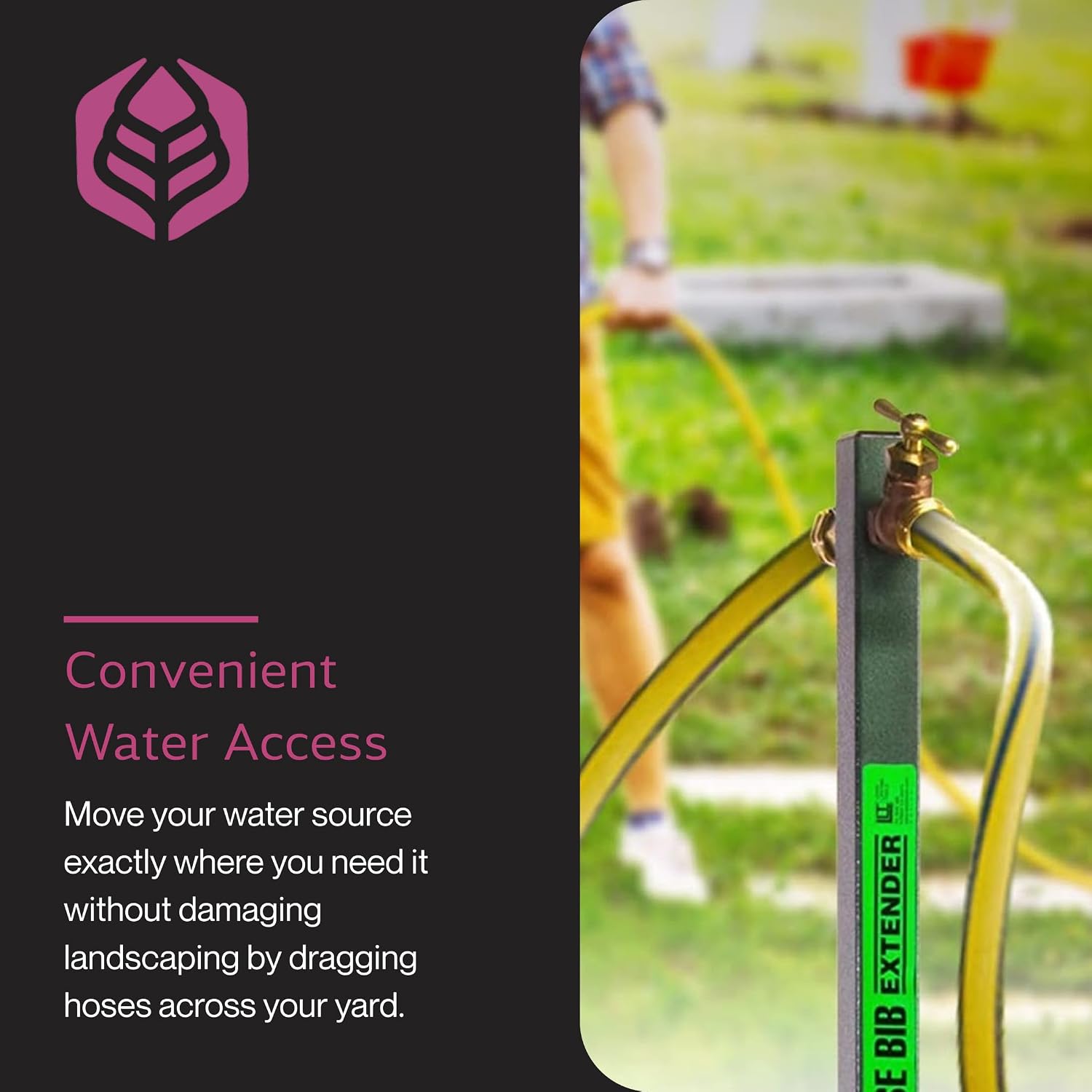 Yard Butler Garden Hose Bib Extender, Rust-Resistant, IHBE-6 | Durable Garden Hose Bib Extender, Keeps Hose Elevated