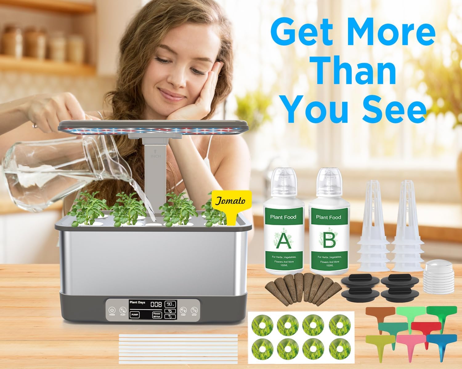 Hydroponics Growing System,Smart Indoor Herb Garden with Grow Light,8 Pods | In door Gardening System , APP & WiFi