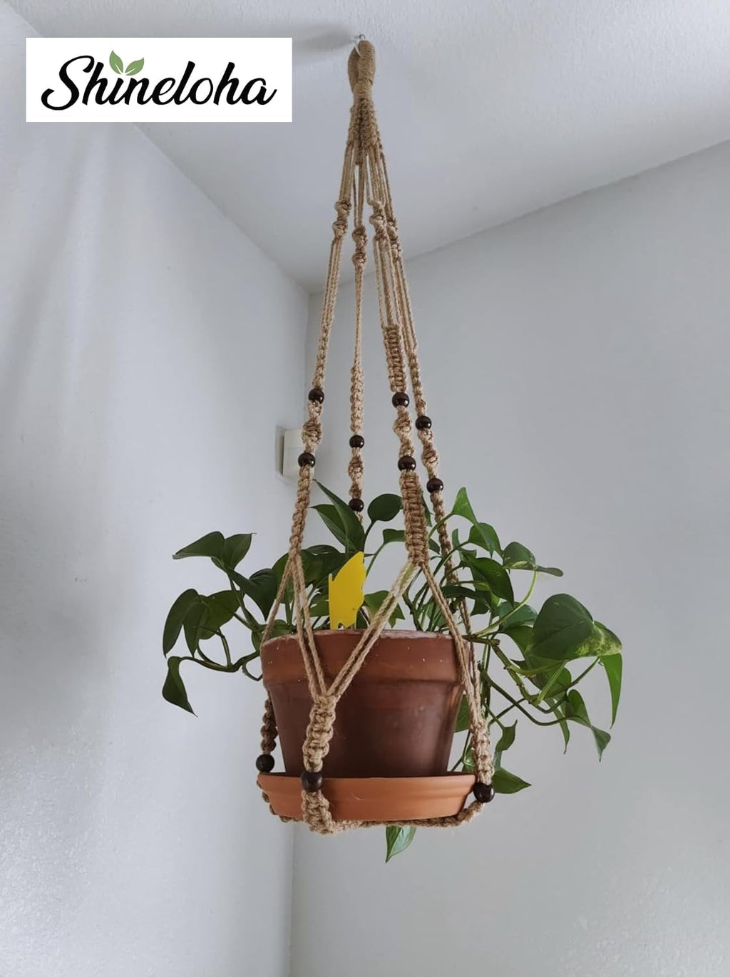 2 Pack Macrame Plant Hanger Large for 12 inch Pot, Large Plant Hanger | Large Macrame Plant Hanger, Long & Outdoor